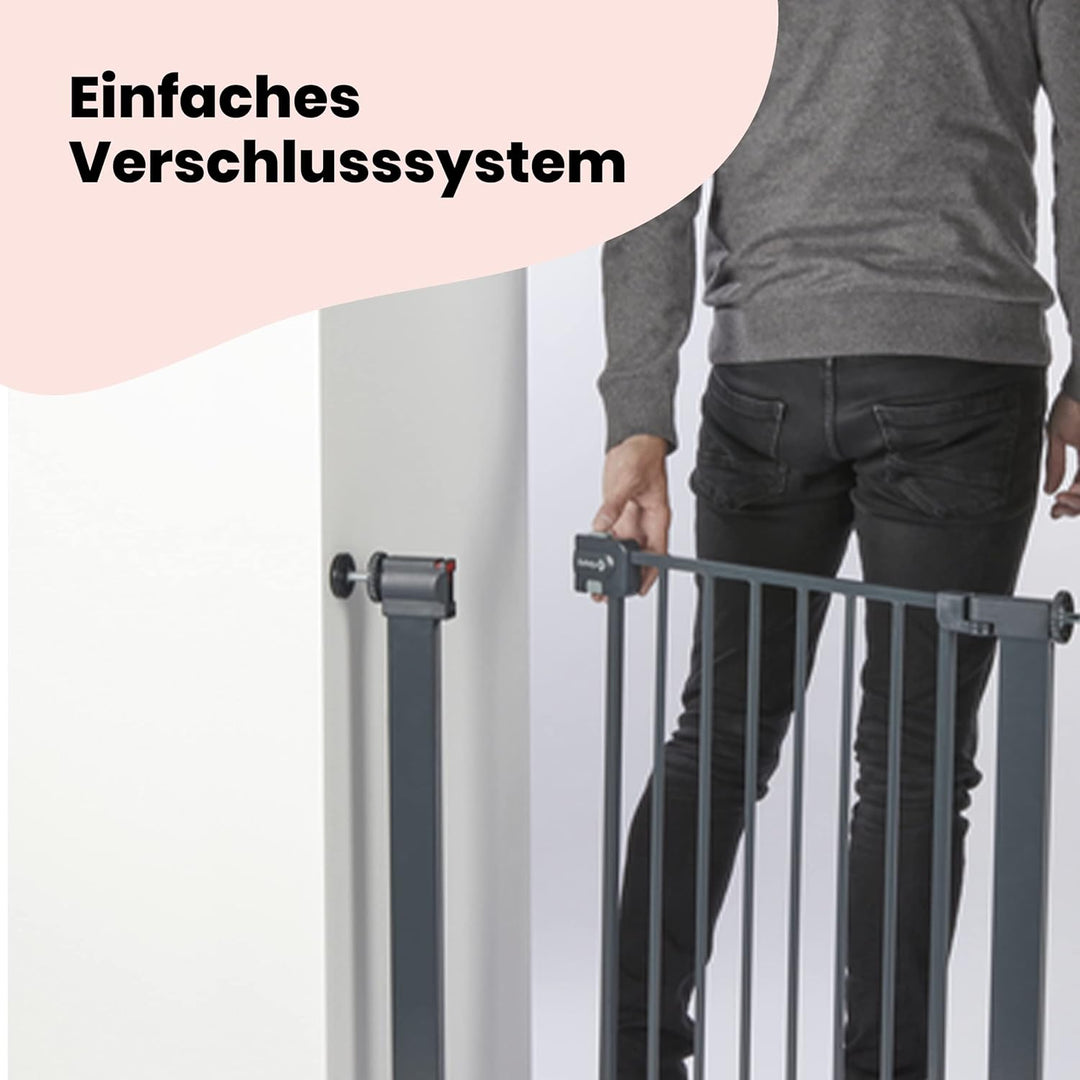 Safety 1st Easy Close, Ausziehbares Schutzgitter, Klemmgitter für die Treppe, Babygitter auch für Hu