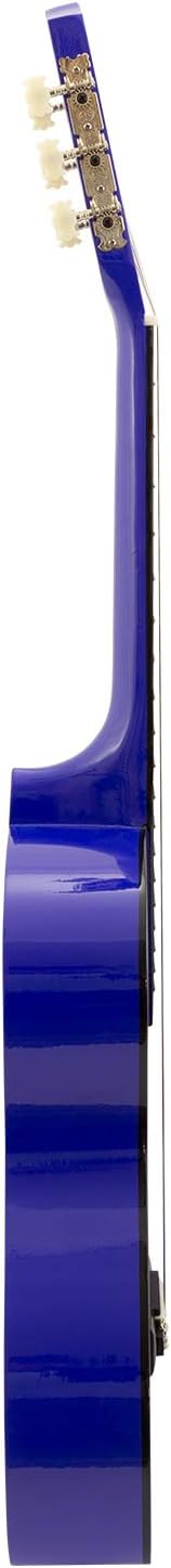 TIGER MA-CG04, 1/4 Klassische Gitarre, Blau, farbenfrohe Spanische Gitarre, mit Tragetasche, Gurt, P
