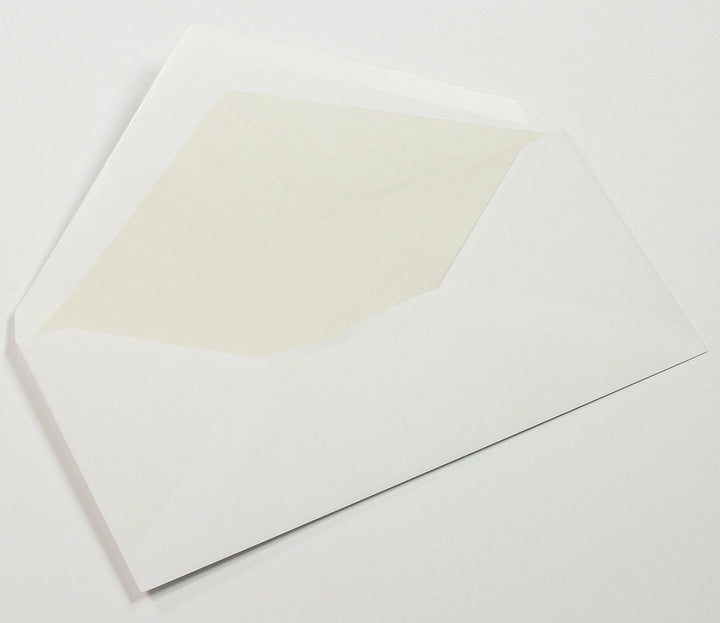 PREMIUM Briefumschläge DIN lang weiss, gefüttert 100 g/qm, 250 Stück, weiss mit Innenfutter/Seidenfu