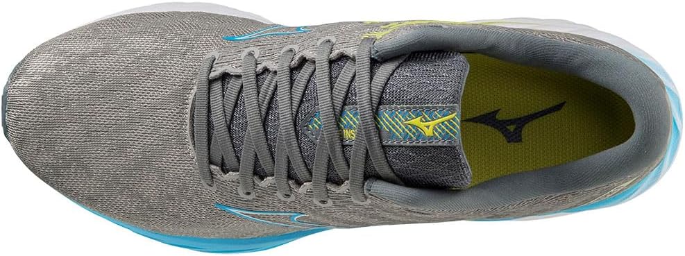 Mizuno Herren Wave Inspire 19Sneaker 46.5 EU Ggray Jblue Bolt2neon, 46.5 EU Ggray Jblue Bolt2neon