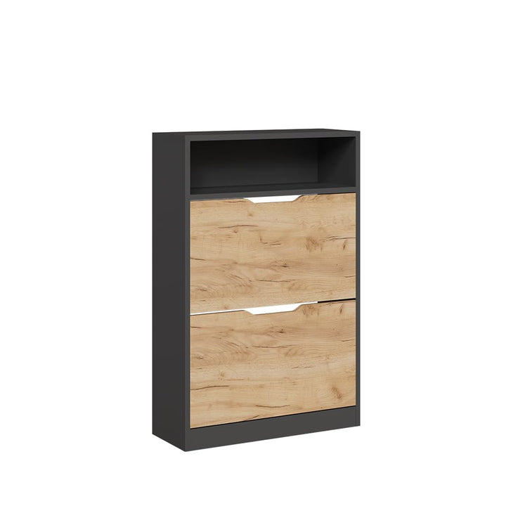 Vicco Schuhkipper Luca, Anthrazit/Goldkraft Eiche, 22 x 89.5 cm mit 2 Fächern Anthrazit/Goldkraft Ei
