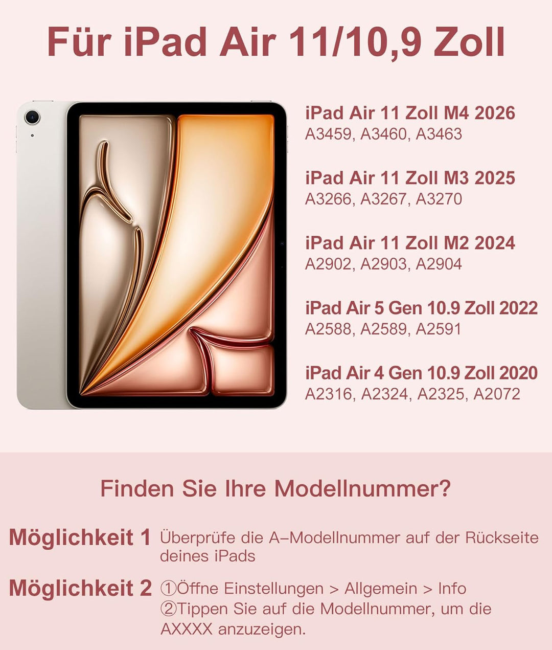 Vobafe Hülle mit Tastatur für iPad Air 11 Zoll (2025 M3/2024 M2), iPad Air 5 4 2022/2020 10,9 Zoll,