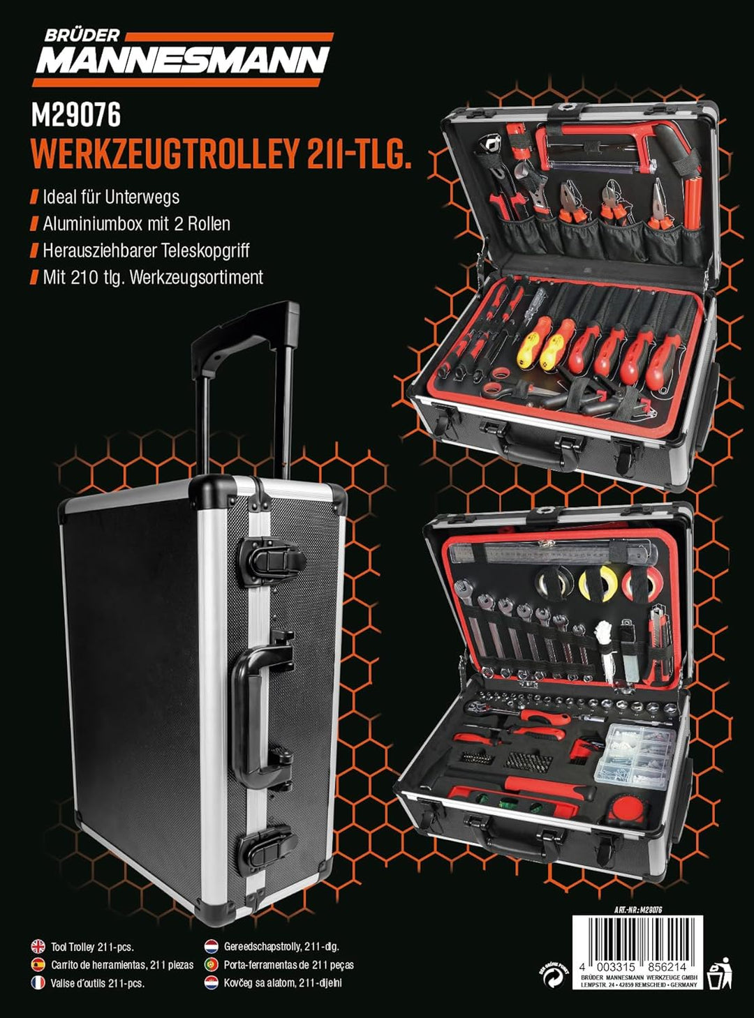 Brüder Mannesmann Werkzeugtrolley, 211-tlg. | M29076