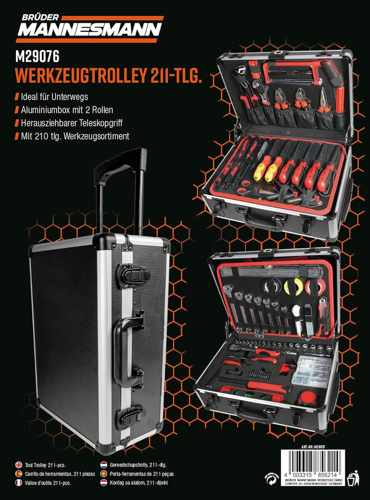 Brüder Mannesmann Werkzeugtrolley, 211-tlg. | M29076