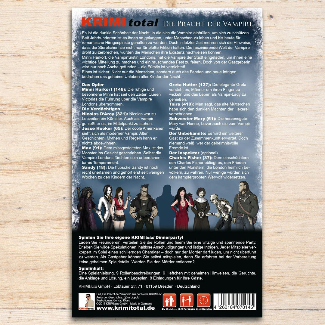 Die Pracht der Vampire | Krimidinner für zu Hause | 8-9 Personen | Vampire
