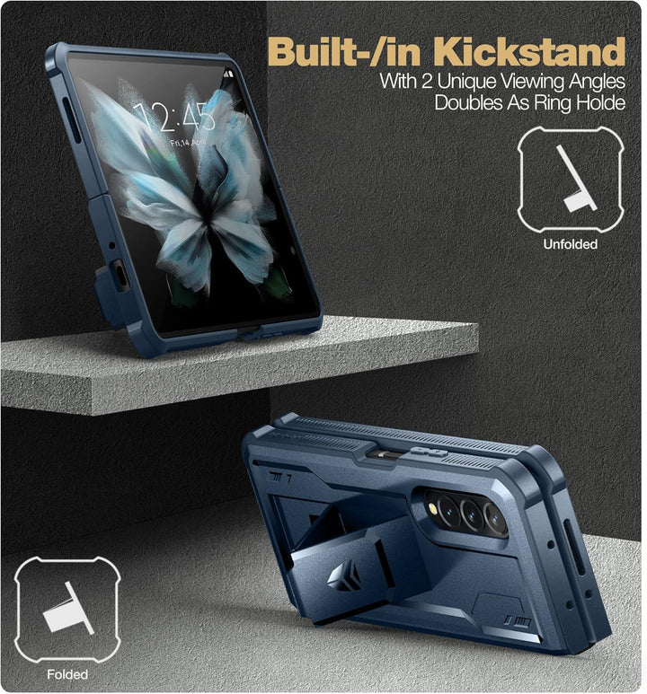 Dexnor für Samsung Galaxy Z Fold 3 5G (2021) Hülle, Full-Body Dual Layer Rugged Case mit eingebautem