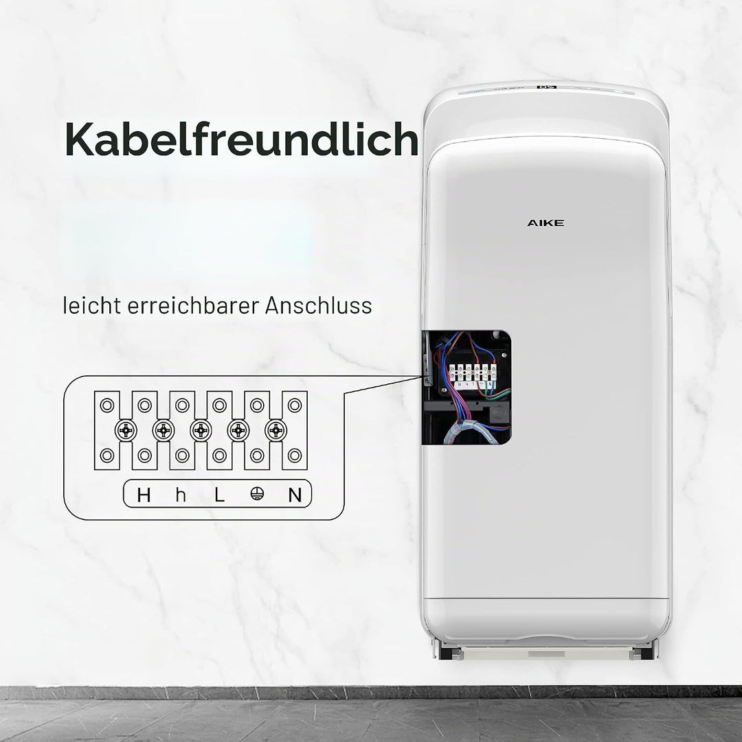 AIKE 2005H Händetrockner, Kommerzieller elektrischer Händetrockner, mit HEPA-Filter, Super Powerful,