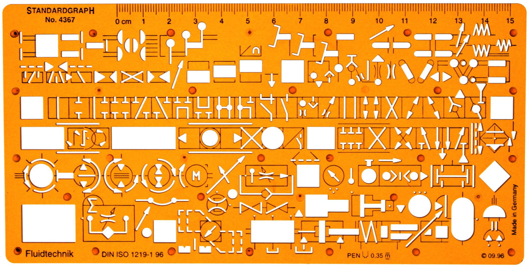 Hydraulik Pneumatik Fluidtechnik Flusssteuerung Schema Symbols Installation Schablone Zeichenschablo