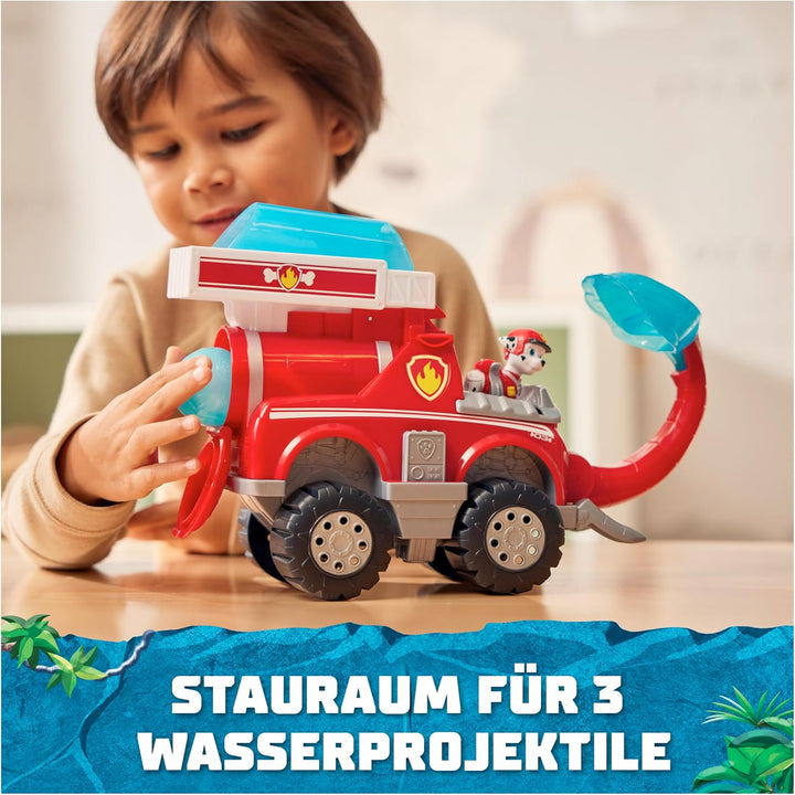 PAW PATROL Jungle Pups - Grosses Elefanten-Fahrzeug mit Wasser-Abwurf (Deluxe Fahrzeug) und Marshall