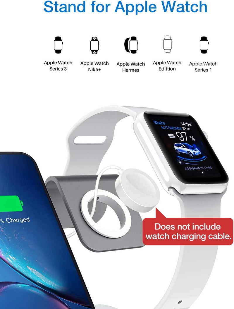 Bestand 3 in 1 Aluminium Phone Stand, Ladestation, Dock Kompatibel mit iPhone, Apple Watch, Airpods