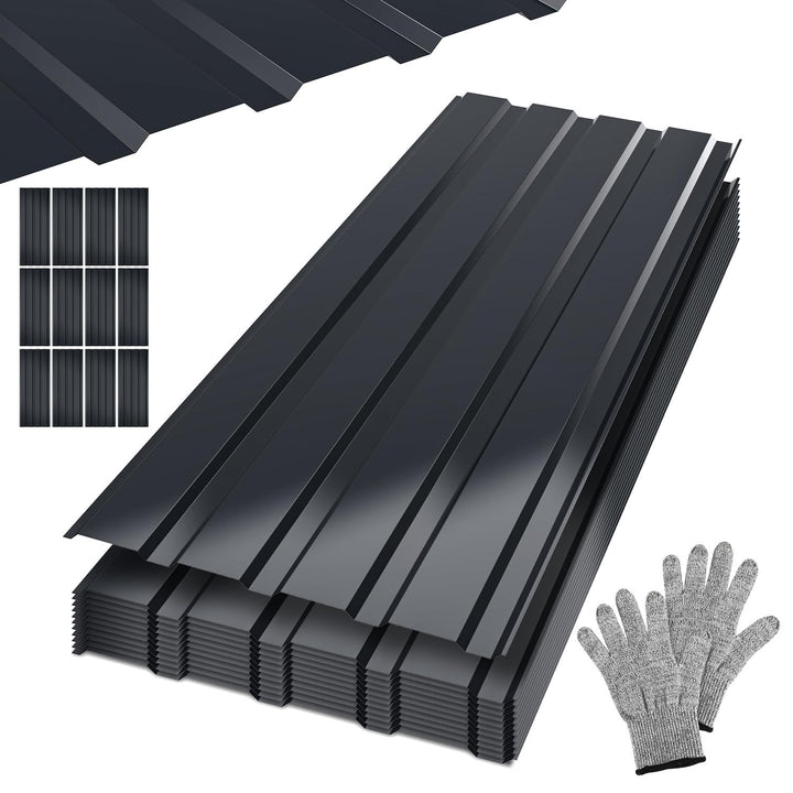12x Trapezblech Profilblech 115×45 cm Set Anthrazit – ca. 6,21 m² Dachblech Stahl 0,25 mm – Dachplat