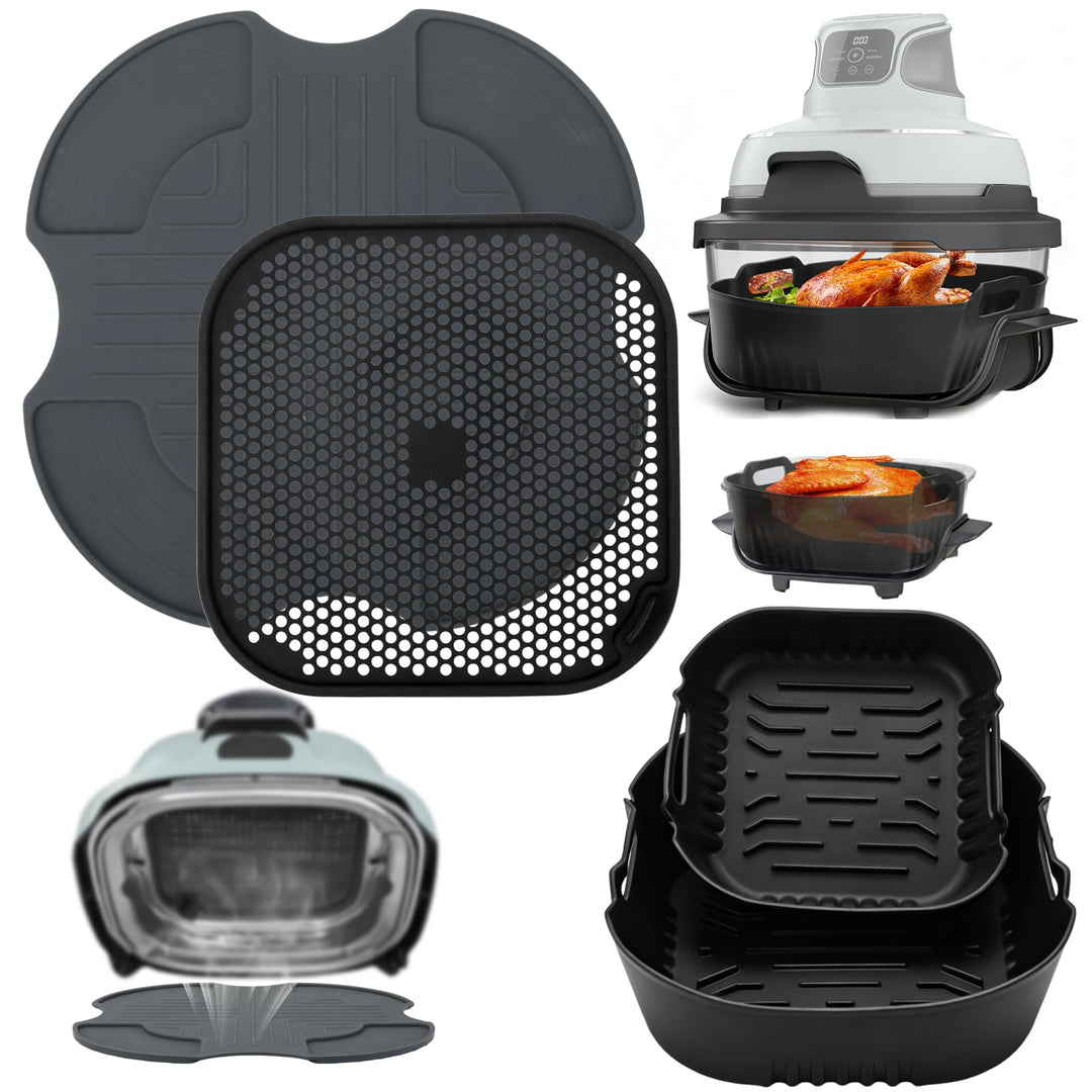 VINATO Heissluftfritteuse Zubehör Set für Ninja Crispi, Air Fryer Zubehör 4-teilig mit Backmatten, S