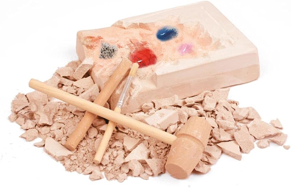 Moses. Expedition Natur Das grosse Mineralien-Ausgrabungs-Set, Gipsblock mit 5 echten Mineralien, Au
