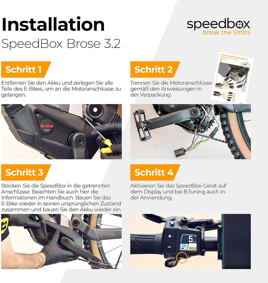 SpeedBox 3.2 Tuning-Chip für Brose S-Mag Pro FIT Motoren – Einstellbare Geschwindigkeit, Unbegrenzte