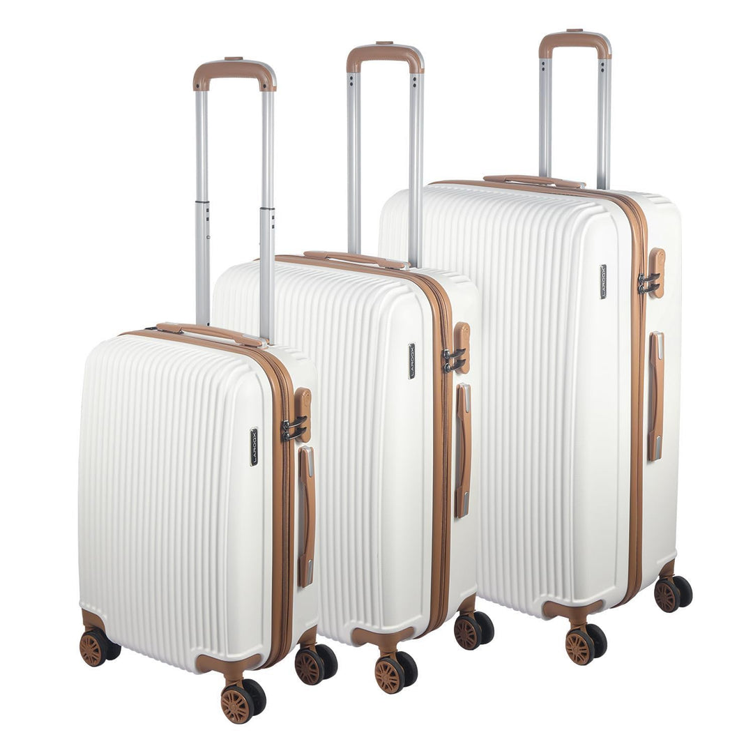 Hartschalenkoffer Set 3 Teilig, Kratzresistente Premium ABS-Hartschale, 55 64 74 cm, 360-Grad-Doppel