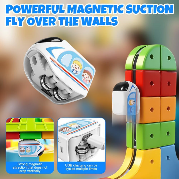 58PCS Clickrail Electric Train Set Flexible Race Track,Eisenbahn Elektrisch Cube Track Mit Magnetisc