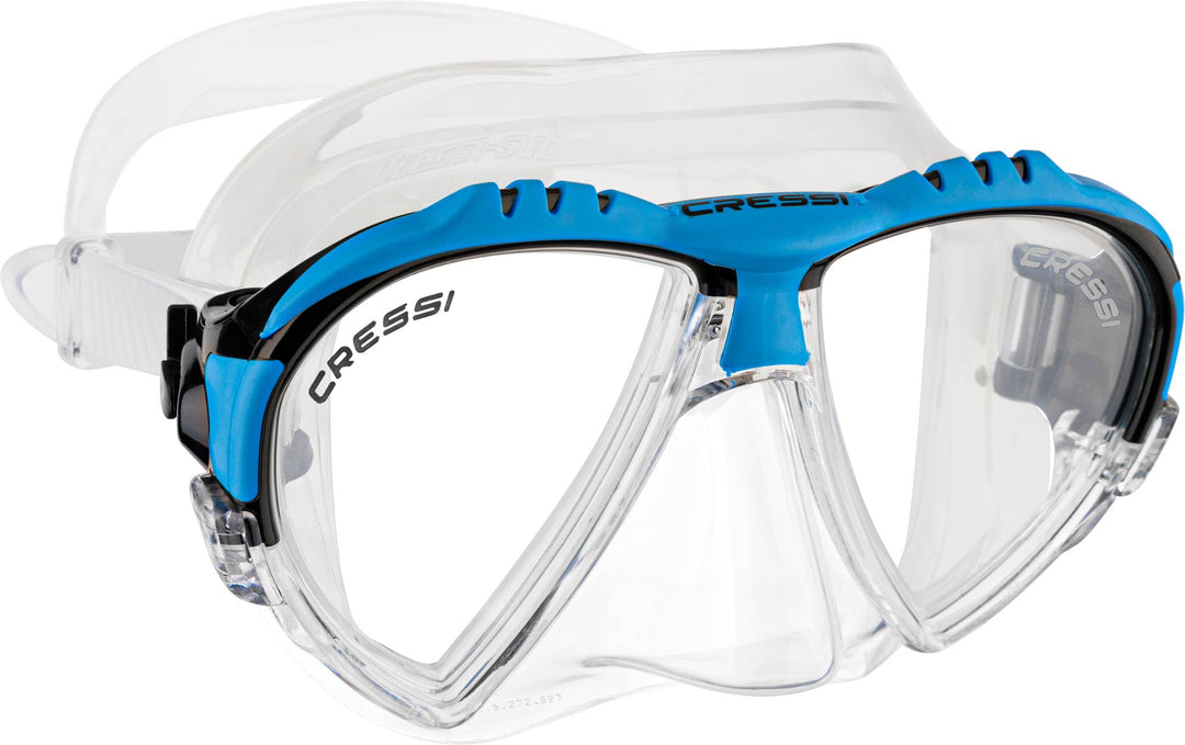 Cressi Matrix Tauchen Schnorcheln Maske Transparent/Blau Einheitsgrösse Single, Transparent/Blau Ein