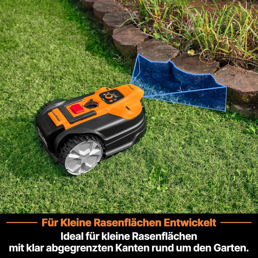Lawnmaster OcuMow®18 mähroboter ohne begrenzungskabel für bis zu 500㎡ 2ah Batterie Optische Navigati