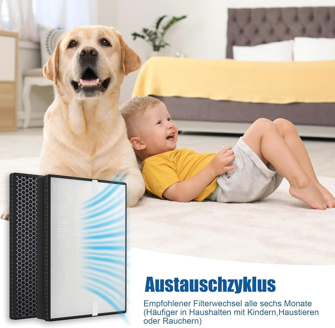 Allyson Ersatzfilter für Philips Luftreiniger AC2882, AC2887, AC2889 & AC3829 – HEPA & Aktivkohle –
