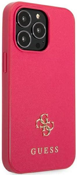Guess GUHCP13LPS4MF Hülle für iPhone 13 Pro / 13 6,1" rosa/pink hardcase Saffiano 4G Small Metal Log