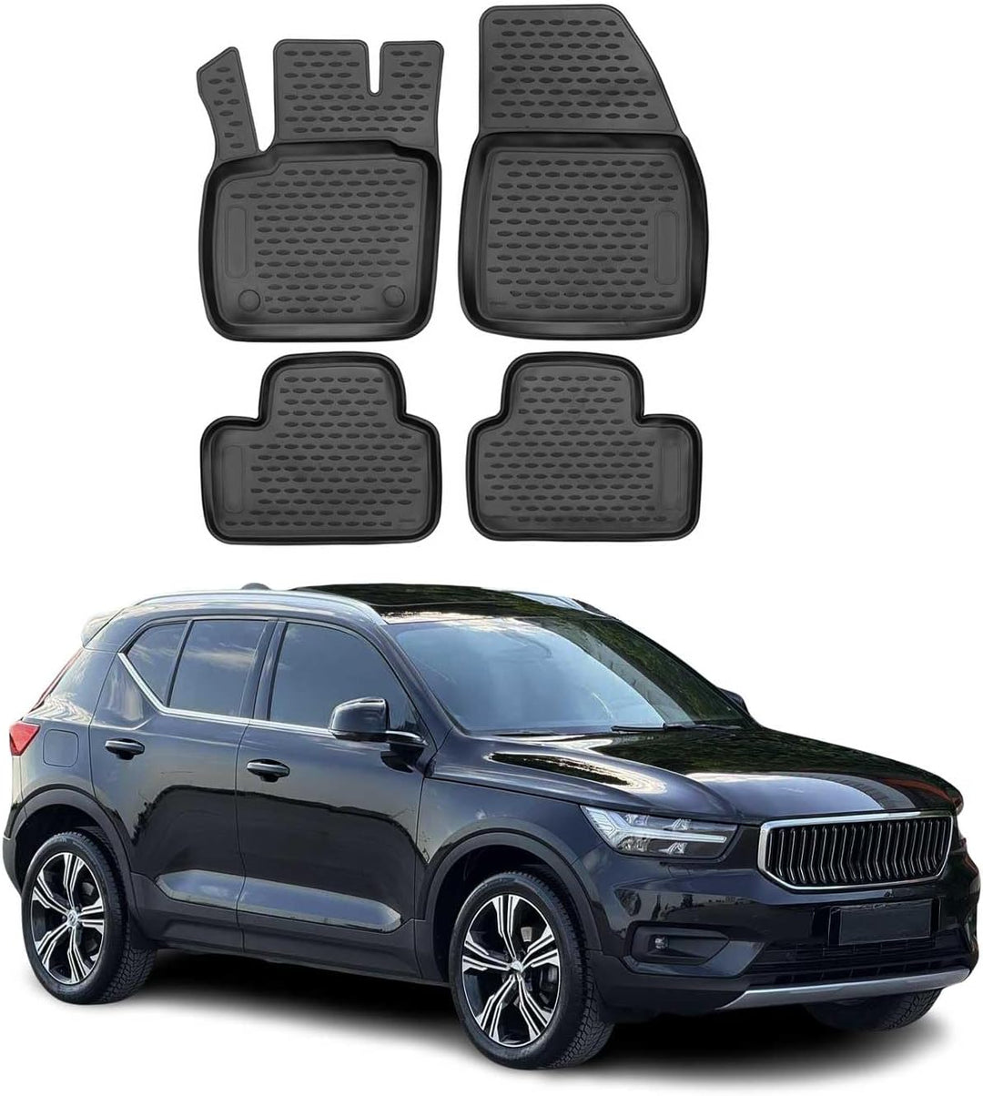 OMAC Gummimatten Fussmatten kompatibel mit Volvo XC40 2017-2024 TPE Automatten Schwarz 4X, XC40 2017