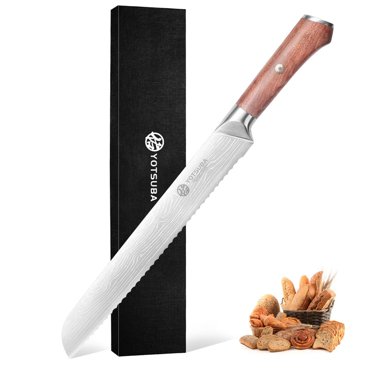 YOTSUBA Scharfes Brotmesser 26cm, Professional Bread Knife mit Hochgekohltem Edelstahl, Brotschneide