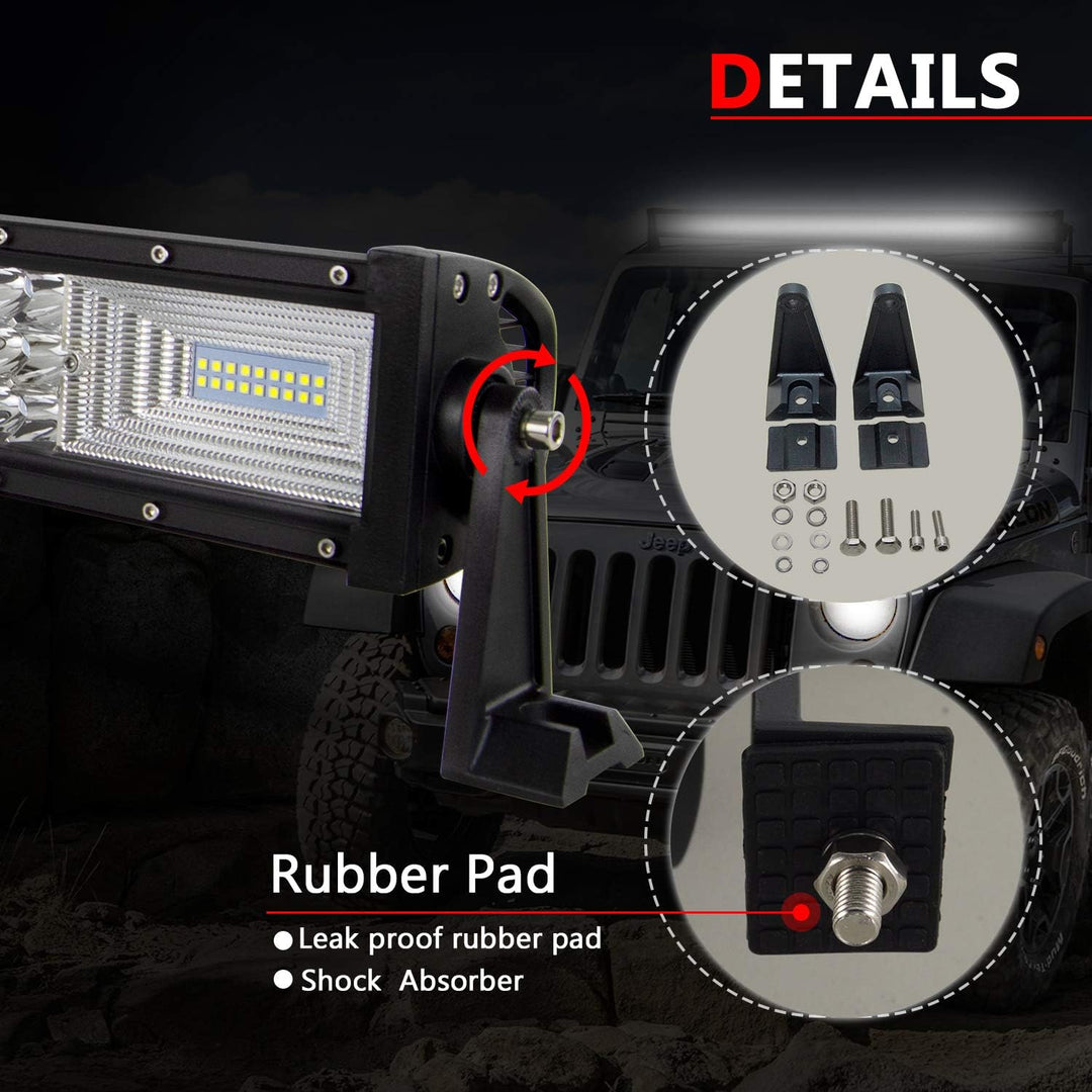 AUXTINGS 132 cm 52 Zoll 675W Dreireihige LED-LICHTLEISTE Spot Fahren Nebelscheinwerfer Flutlicht Spo