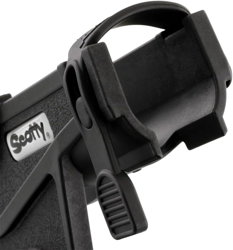Scotty Baitcaster/Spinnrutenhalter mit 241 Seitendeck-Halterung Schwarz, Schwarz
