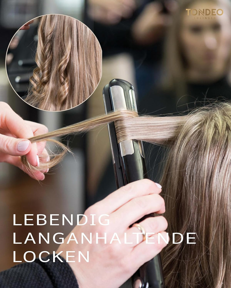 TONDEO Glätteisen Locken und Glätten CERION CURVE | Haarglätter mit 2 in 1 Funktion | Für langanhalt