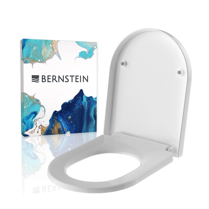 WC-Sitz mit Absenkautomatik U1002 Weiss, abnehmbarer Toilettensitz aus Duroplast, Ersatz-WC-Brille S