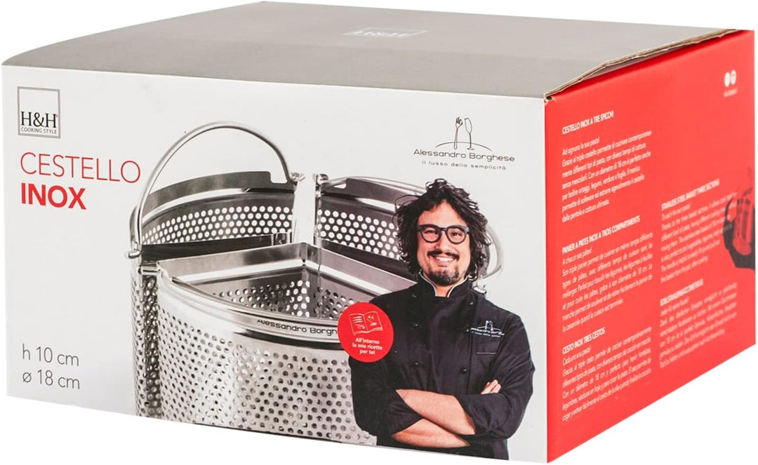 H&h set 3 spicchi tondo in acciaio inox cm18