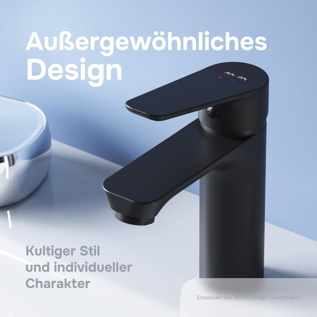 AM.PM Hit Waschtischarmatur mit Einhebelmischer, SoftMotion Keramikkartusche 35mm, Neoperl Aerator,