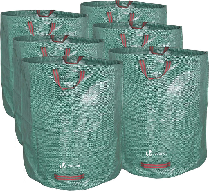 VOUNOT Gartenabfallsack 272 Liter, 6er Gartensäcke für Grünabfall, Selbststehend und Falt, Laubsack