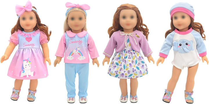 Puppenkleidung für 36-43 cm Baby Puppen, 4-Packungen (Keine Puppe)
