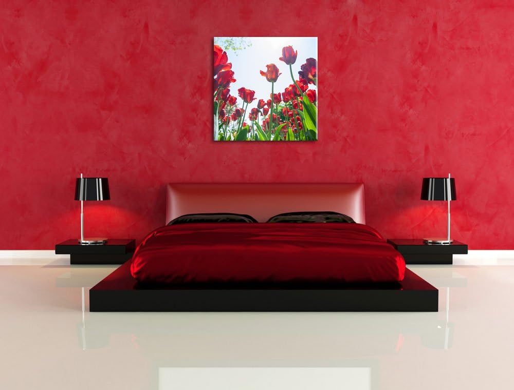 Rosenfeld, Format: 70x70 auf Leinwand, XXL riesige Bilder fertig gerahmt mit Keilrahmen, Kunstdruck