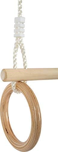 small foot Trapez mit Turnringen aus Holz, zur Befestigung an Schaukel-oder Klettergerüst, für Kinde