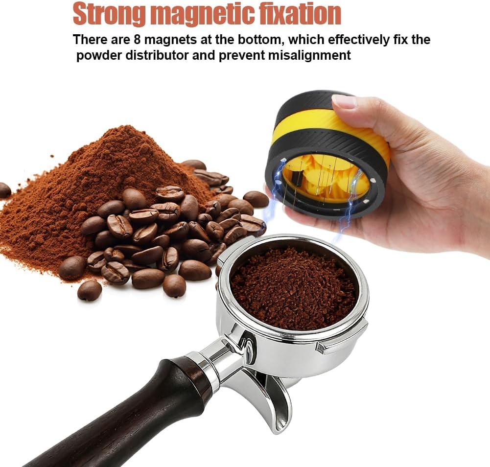 WDT Tool Espresso, Compatible with 58 mm Handle, Espresso Distributor with Planetary Spinning Gear D