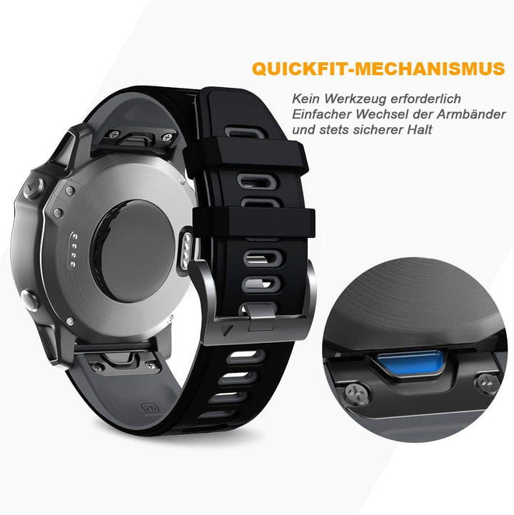 NotoCity Armband für Garmin Fenix 6x/6x Pro/5x/5x Plus/7x/7x Pro/8 51mm, Quickfit 26mm Uhrenarmband