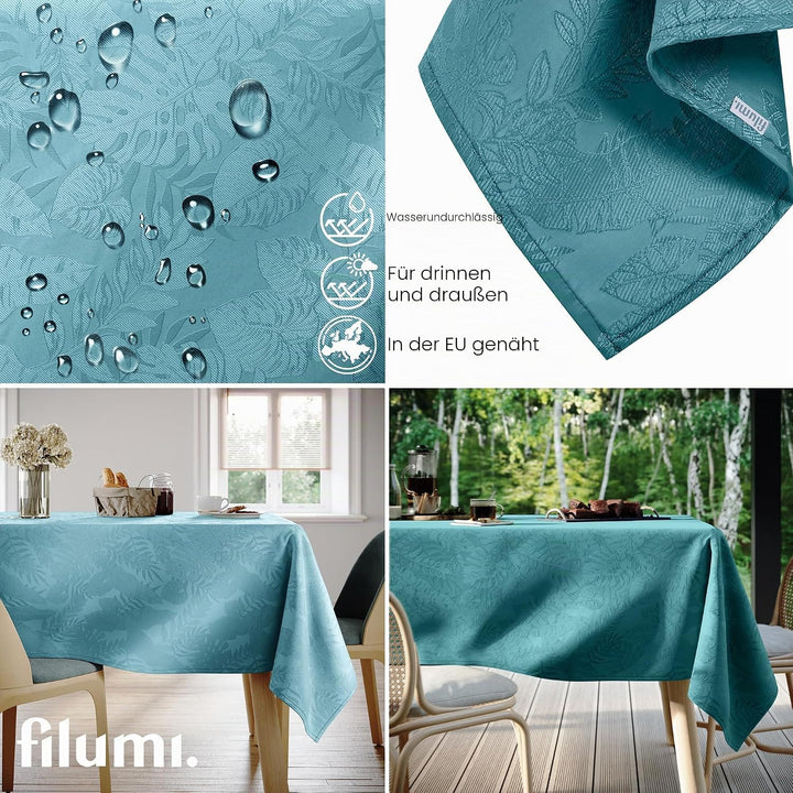 Filumi Tischdecke 110x160 cm Blau Abwaschbar Für Indoor Outdoor Monsteramuster Eris 110x160 cm Petro