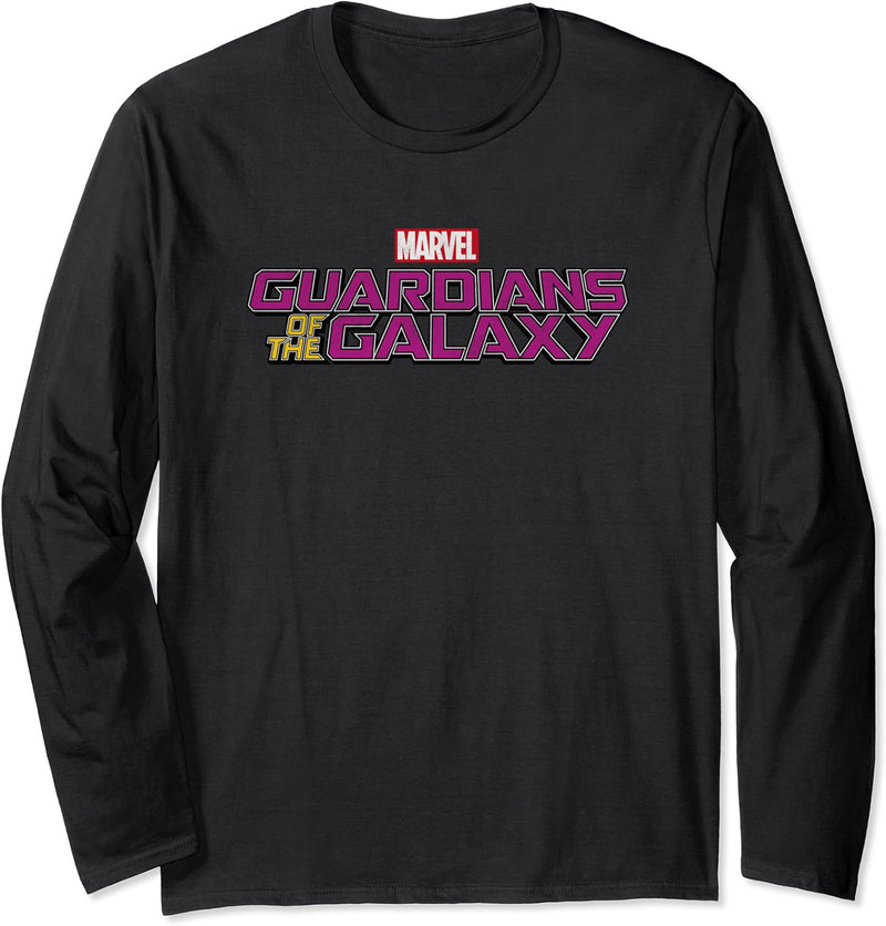 Marvel Guardians of the Galaxy Text Logo Langarmshirt