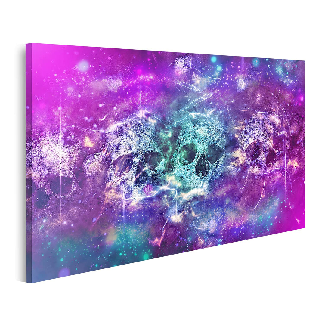 islandburner Bild auf Leinwand Totenkopf Skull Schädel Vor Rauchigem Hintergrund Bilder Wandbilder P