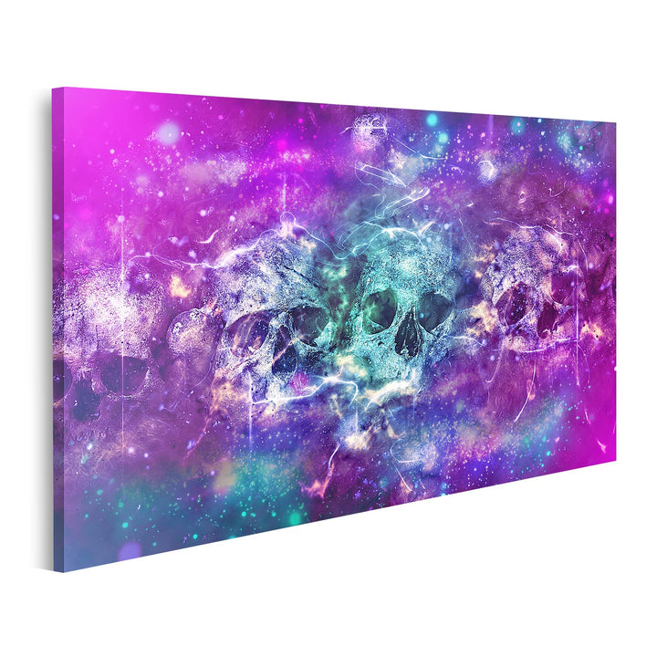 islandburner Bild auf Leinwand Totenkopf Skull Schädel Vor Rauchigem Hintergrund Bilder Wandbilder P
