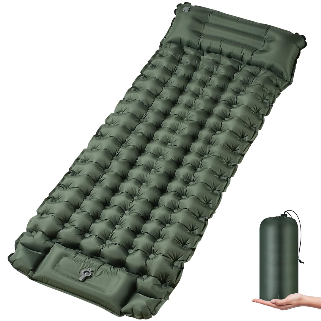 Isomatte Ultraleicht,Luftmatratze Camping,Aufblasbar Matratze mit Fuss pumpe,Tragbar Air Mattress bi