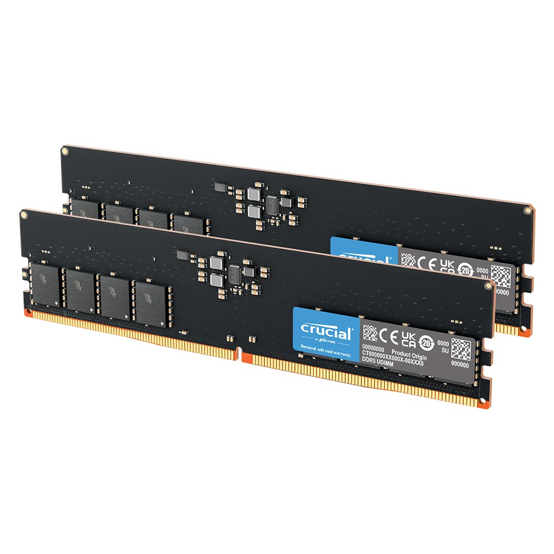 Crucial RAM 16GB Kit (2x8GB) DDR5 4800MHz CL40 Desktop-Speicher CT2K8G48C40U5 16GB Kit (2x8GB) 4800M