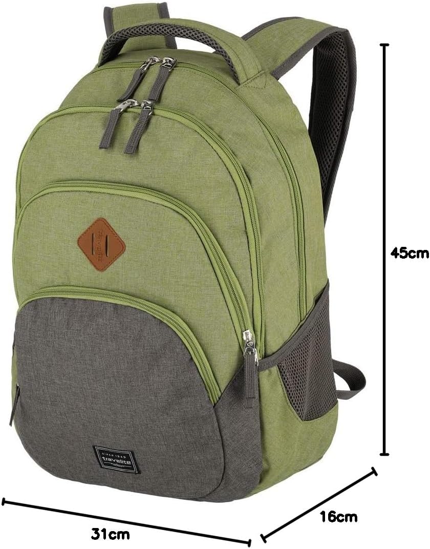 Travelite Handgepäck Rucksack, Laptop Rucksack 15,6 Zoll, BASICS, Daypack, Tagesrucksack mit vielen