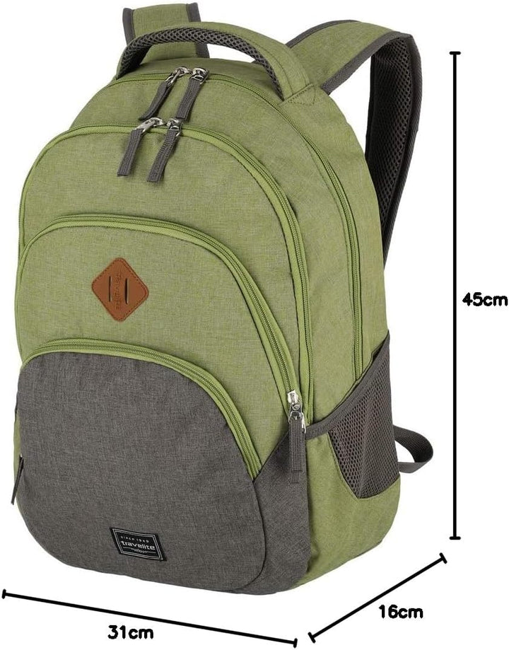 Travelite Handgepäck Rucksack, Laptop Rucksack 15,6 Zoll, BASICS, Daypack, Tagesrucksack mit vielen