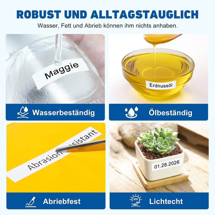 10x Tze231 Hehua Ersatz für Brother P-Touch Bänder TZe-231 Tz-231 Tz Tape 12mm 0.47 White Schriftban
