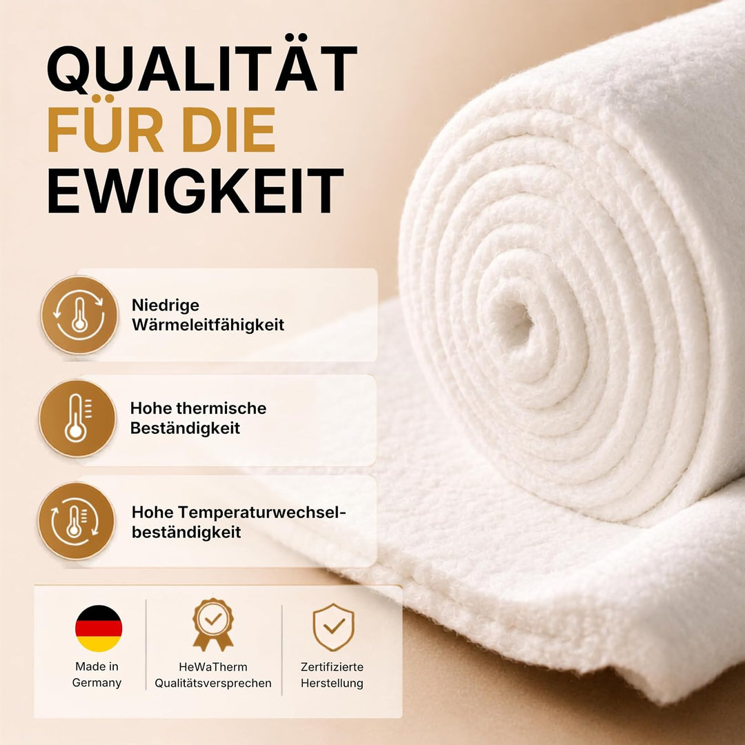 HeWaTherm Keramikfasermatte (Bio-Wolle) 1200°C / 96kg 1000 x 610 x 50,8mm