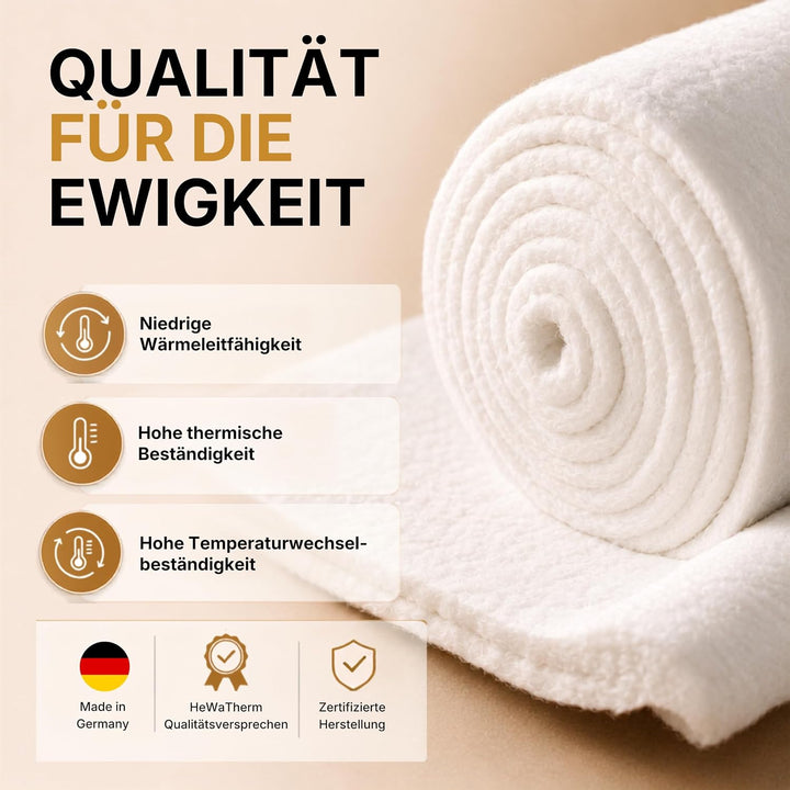 HeWaTherm Keramikfasermatte (Bio-Wolle) 1200°C / 96kg 1000 x 610 x 50,8mm