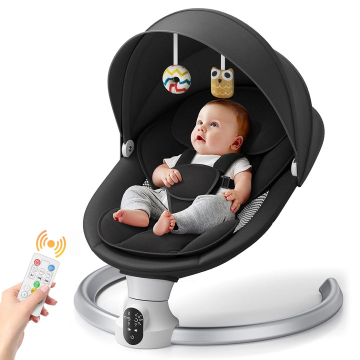 Babyschaukel Elektrisch,Helangel Elektronischer Baby Schaukelsitz mit Kabel und mit Bluetooth Elektr